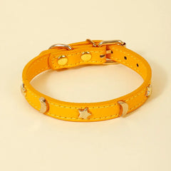 Cute Cat Collar Soft Leather Pet Collars For Small Dog Kitten Puppy Necklace Cat Accessories Star Moon Rivets Decoration XS-M